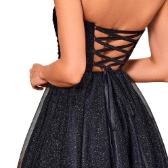 SALE NWT J'Adore Dresses J24073 Sparkle Tulle Homecoming Dress Black Size 4 - Picture 4 of 8